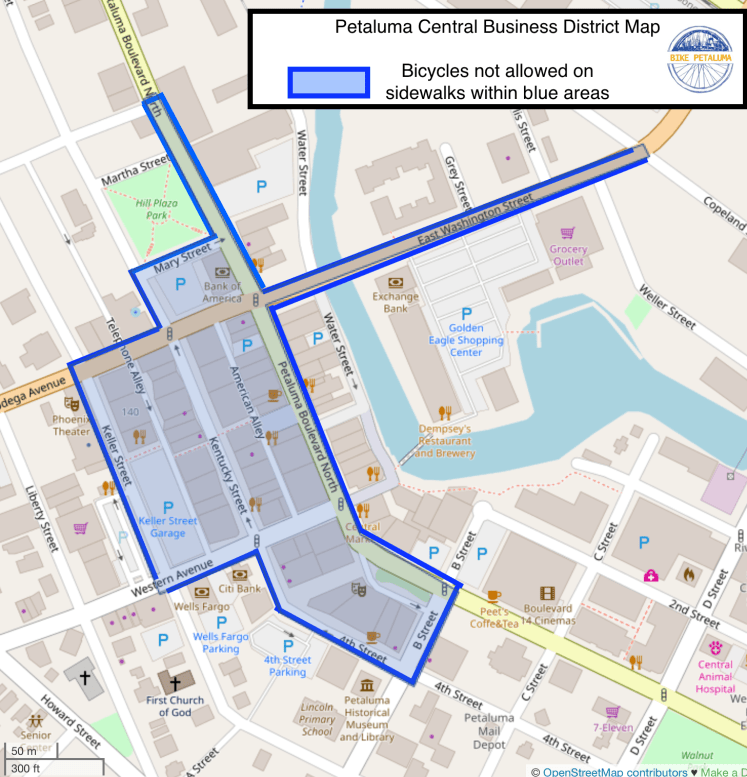 Petaluma Central Business District Map